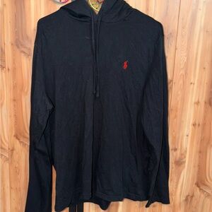 Polo by Ralph Lauren Black Hoodie with Red Logo